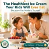 The healthiest ice cream for kids, mother and daughter making it together The healthiest ice cream for kids, mother and daughter making it together
