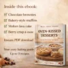 Warm baked dessert recipes with chocolate chip cookies, brownies and berry crisp beside a fireplace