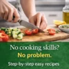 beginner-vegetarian-cooking-easy-recipes simple cooking ingredients and easy vegetarian meal preparation in clean kitchen for beginners