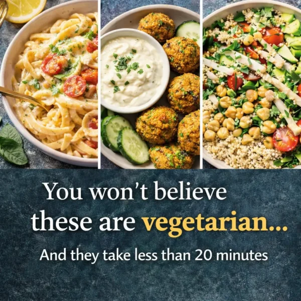 delicious-vegetarian-meals-quick-easy-recipes delicious vegetarian pasta and falafel meals that look rich and satisfying plant-based food