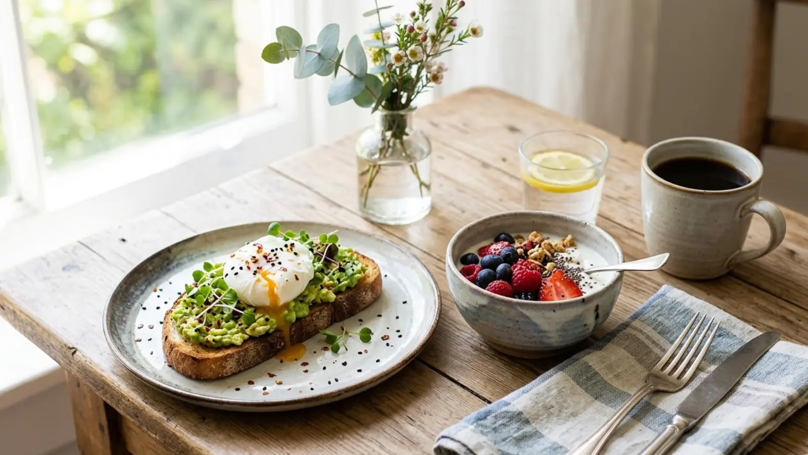 Healthy breakfast ideas for weight loss with balanced morning foods