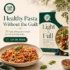 Healthy pasta recipes ebook Light and Full with a bowl of spaghetti in tomato sauce