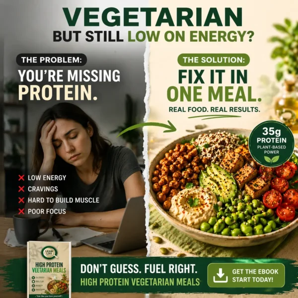 High protein vegetarian meals for low energy problem, plant-based recipes to boost energy and nutrition
